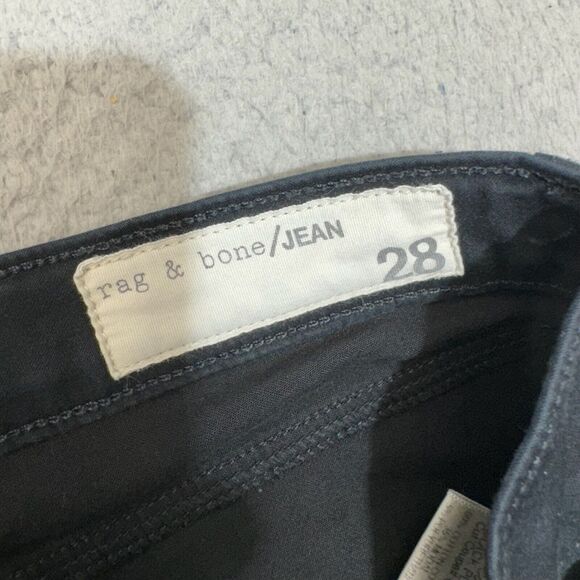 Rag & Bone Jeans Women 28x30 Black Mid Plush Skinny Stretch Twill Legging Casual - Picture 12 of 16